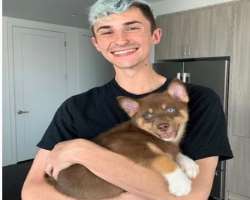 He has adopted a dog whom he has named Angel. He loves the dog like a son.